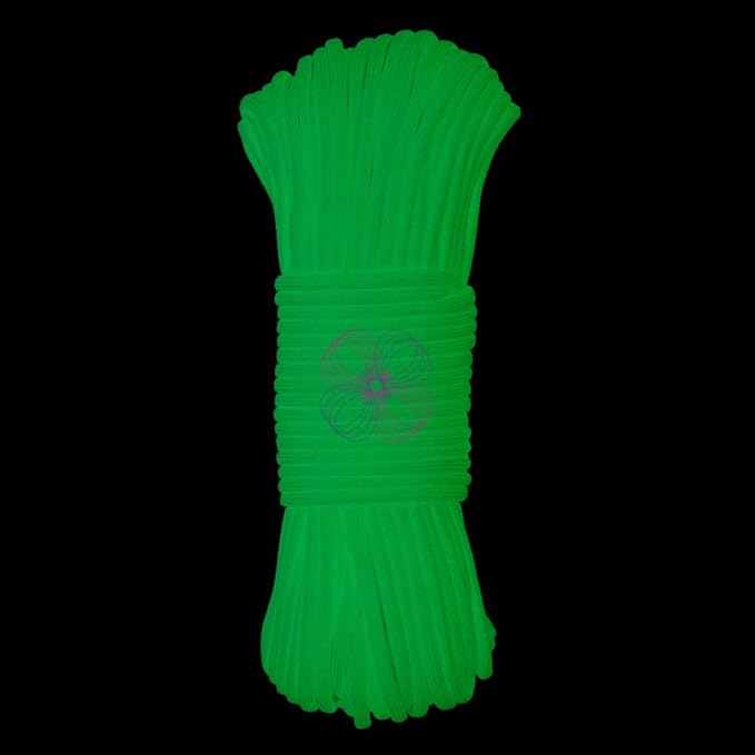 Craft County Glow in The Dark Zesty 21 Strand Luminous 550 Paracord – for DIY Bracelets, Lanyards, and Jewelry (Cyan, 50 Feet)