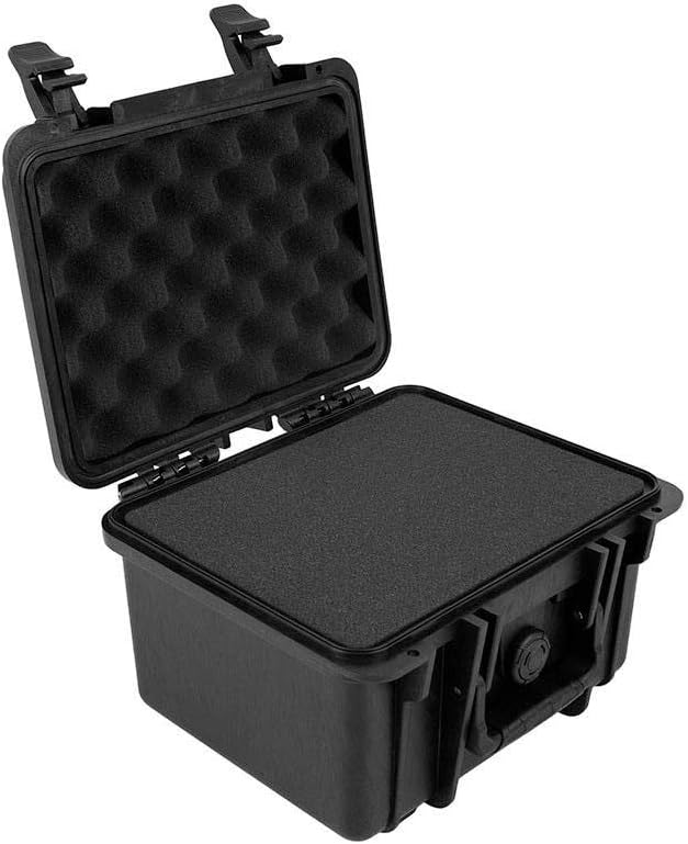 Monoprice Weatherproof/Shockproof Hard Case - Black Ip67 Level Dust and Water Protection Up to 1 Meter Depth with Customizable Foam, 10" x 9" x 7", 6.6 Liter