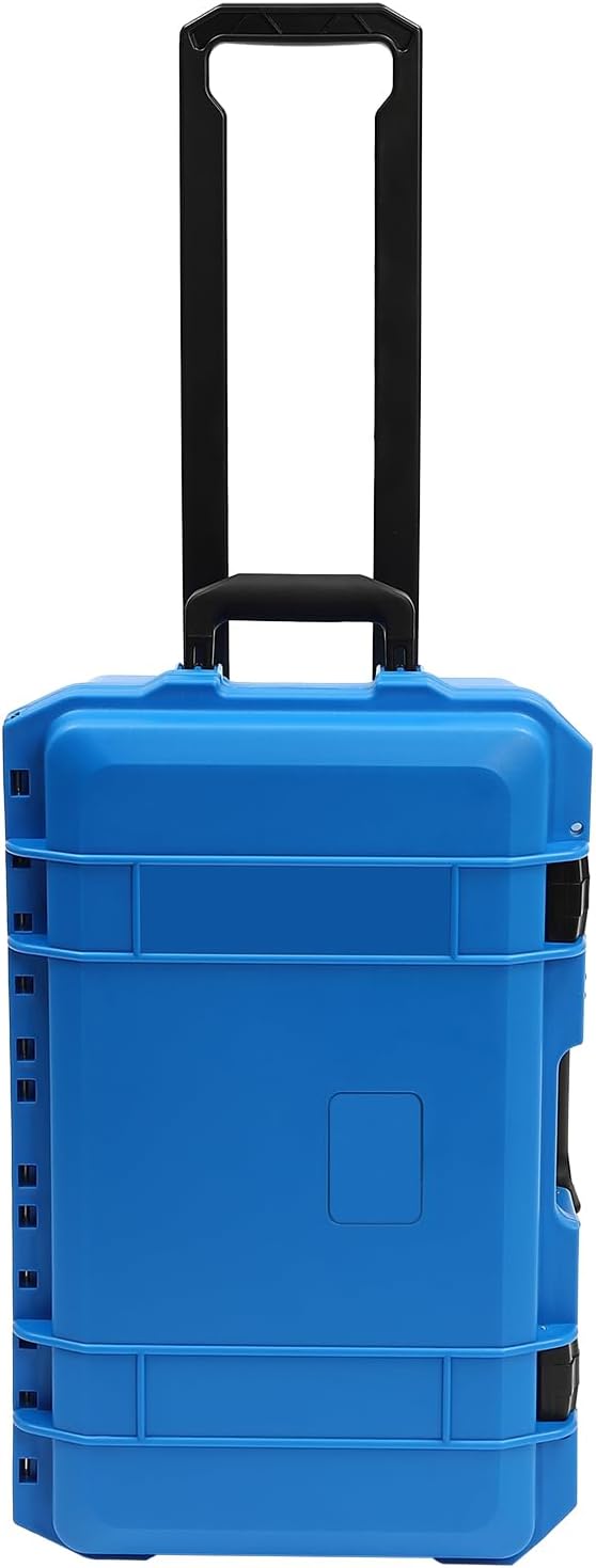 22" Weatherproof Hard Case Rolling Waterproof Case Dry Box with Foam Protective Cases Shockproof Hard Travel Cases For Cameras Lenses Electronic Equipment (Blue)