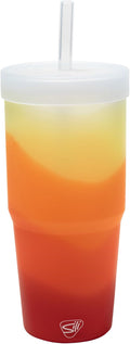 Silipint: 32oz Silicone Straw TUMBLER with Lid, Unbreakable, Non-Toxic, Dishwasher Safe - Marigold Pack of 1
