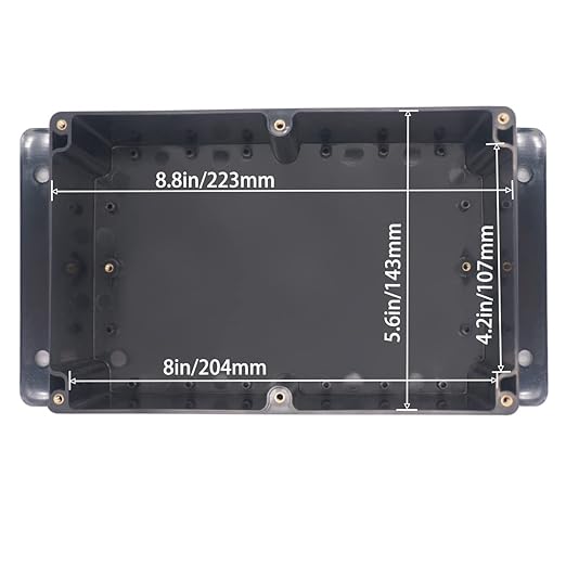 Watertight Junction Box, IP67 Waterproof Project Box Durable ABS Plastic Electronic Enclosure Case for DIY Electrical Project with Wall Fixed Ear 9.06" x 5.91" x 3.35"(230 x 150 x 85 mm)