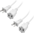 2Pack 2 Prong Extension Cord 5ft,Indoor Small and Slim Power Cable Male/Female,Lightweight Design for Decor Use, Christmas Lights & Home Appliances,White