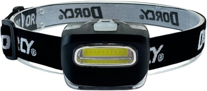 Dorcy 8-LED Adjustable LED Headlight Flashlight with Blinking Red Light Setting and Push Button Switch, Black (41-2095)
