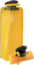 Vapur Collapsible Water Bottle With Carabiner, Compact Bottle Folds Flat For Hydration On The Go, Ideal for Traveling, Hiking or Camping, 23 Ounce, Marigold, Pack of 1