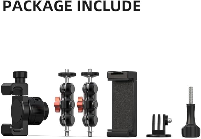 SUREWO Aluminum Fence Mount for Go pro,iPhone, Phone, DJI Osmo Action 4/3/2, Insta360,Mevo Start for Baseball Softball Tennis Recording, Cameras Net Chain Link Fence Clip Mount Holder