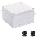 Junction Box, Reserved Holes Electrical Boxes Waterproof IP65 ABS Plastic Electrical Power Cord Enclosure Project Box White 3.9 x 3.9 x 2.8 inch(100x100x70mm)