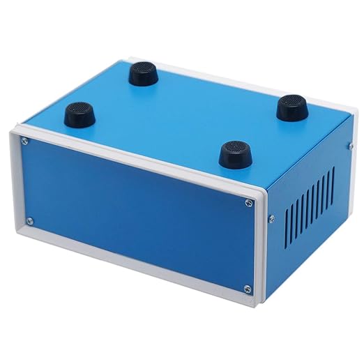 Zulkit Electronic Enclosures Blue Metal Enclosure Project Case DIY Box Junction Case Enclosure Preventive Case 6.7 x 4.3 x 3.1 inch(170 x130x80mm)