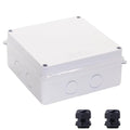 Junction Box, Reserved Holes Electrical Boxes Waterproof IP65 ABS Plastic Electrical Power Cord Enclosure Project Box White 5.9 x 5.9 x 2.8 inch(150x150x70mm)