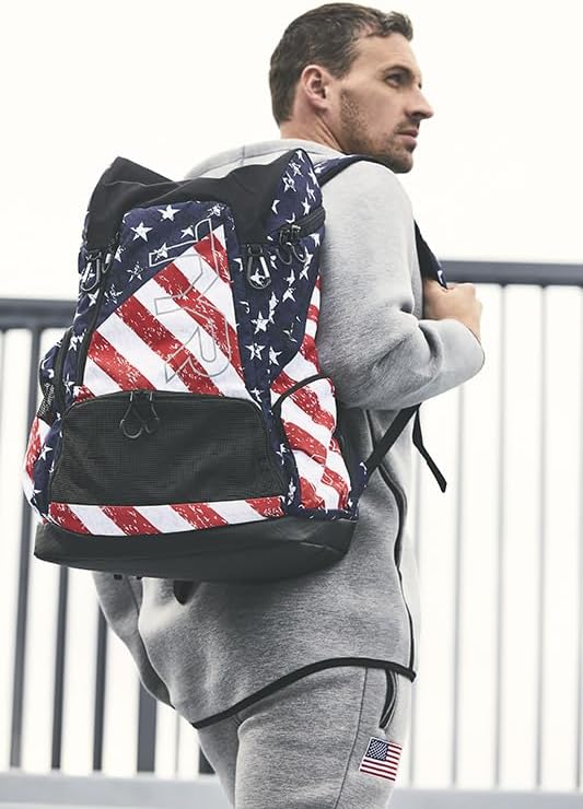 Alliance Backpack TYR Wet/Dry Athletic Gym and Pool Bag for Men and Women - Separate Wet/Dry Compartments, 45L Capacity, Ergonomic, Water-Resistant - Available in Team Colors