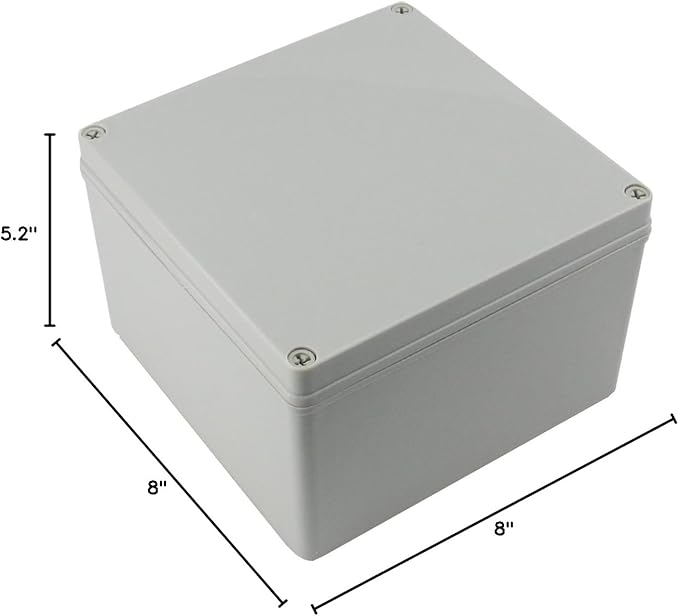 Ogrmar Plastic Dustproof IP65 Junction Box DIY Case Enclosure (8"x 8"x 5.2")