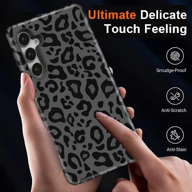 Compatible for Samsung Galaxy A57 5G Case, Dual Layer Heavy Duty 2 in 1 Shockproof Protective Phone Case,Black Cheetah Leopard Print