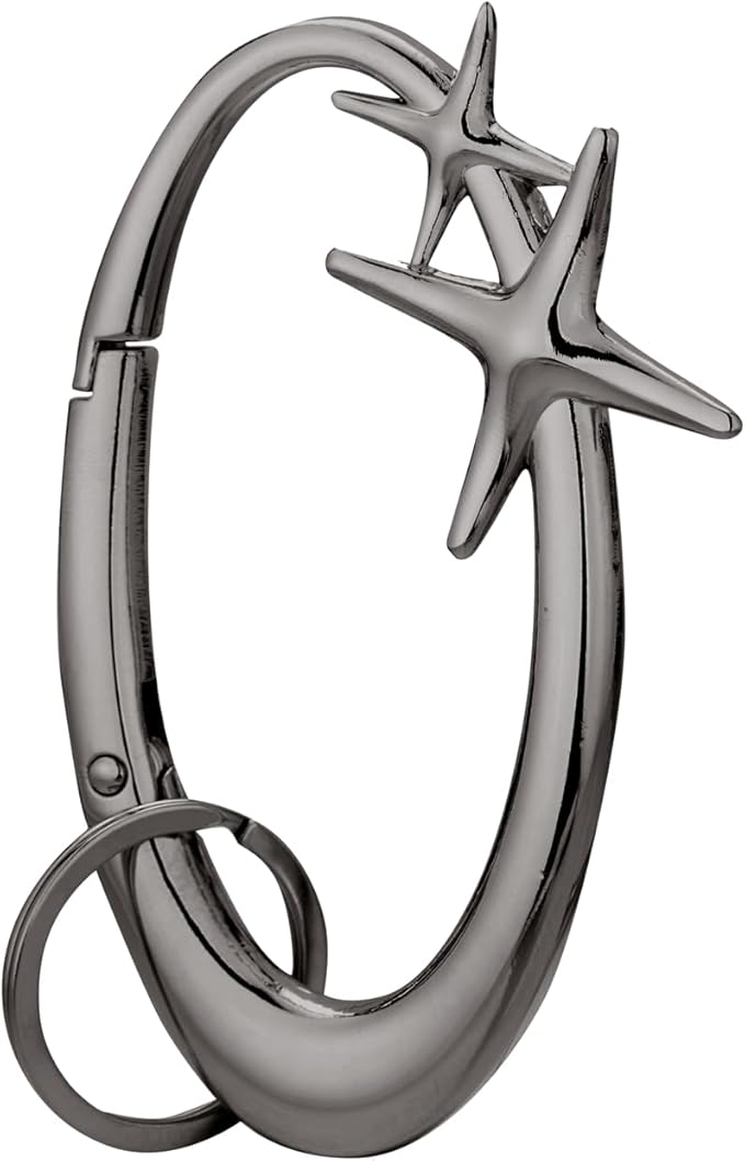 Y2K Cute Star Carabiner Keychain Cool Belt Loop Clip Starlight Heavy Duty Carabiner Clasp Snap Hook Holder Key Buckle