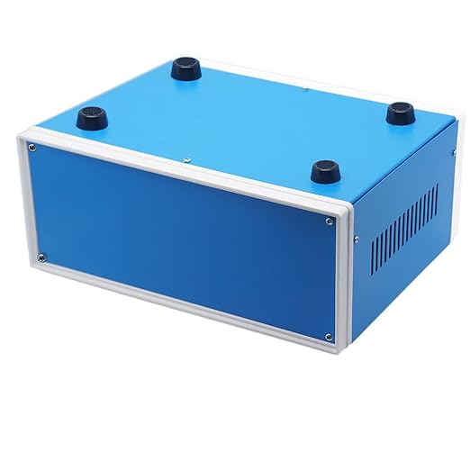 Zulkit Electronic Enclosures Blue Metal Enclosure Project Case DIY Box Junction Case Enclosure Preventive Case (9.1" x 7.3" x 3.9")