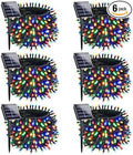 OZS 6 Pack 480LED Solar Christmas String Lights Outdoor, Waterproof 8 Modes Solar Tree Light, Green Wire Christmas Lights Outdoor for Garden, Party, Wedding, Christmas Decorations (Multicolor)