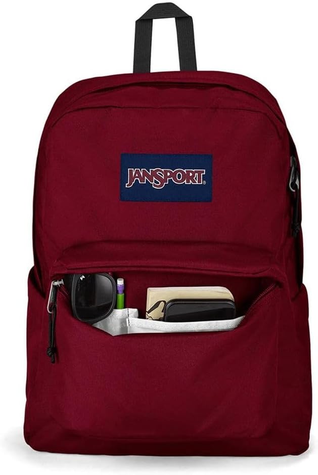 JanSport SuperBreak Plus Backpack with Padded 15-inch Laptop Sleeve and Integrated Bottle Pocket - Spacious and Durable Daypack for Work and Travel - Russet Red