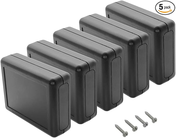 LeMotech 5 Pieces ABS Plastic Electrical Project Case Power Junction Box, Project Box Black 3.5 x 2.8 x 1.1 inch (90 x 70 x 28 mm)