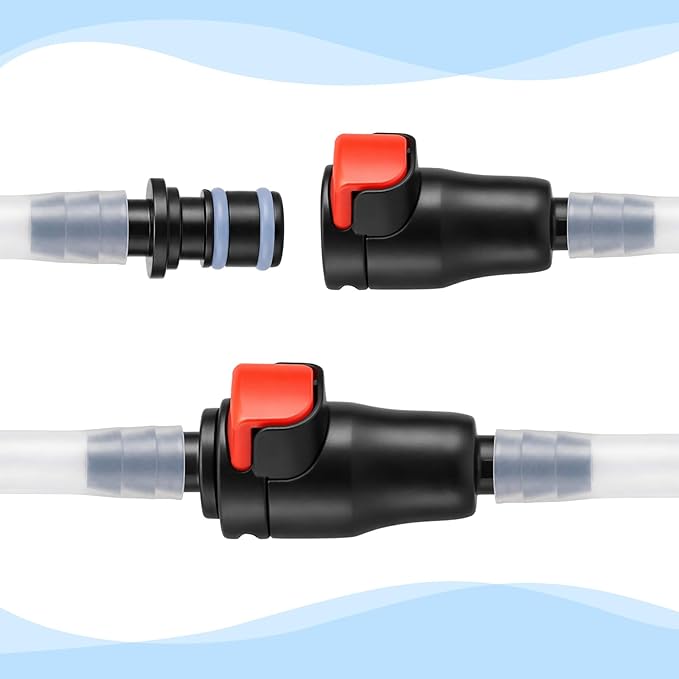 Quick Connection Kit for Water Reservoir Quick Connect Replacement Food-Grade Heat-Resistant for Hydration Bladders with 1/4" ID Silicone Tubing for Outdoor Camping Cycling Running