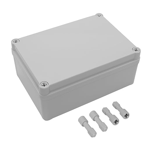 LeMotech Junction Box IP67 Waterproof Dustproof ABS Plastic Project Box for Electrical Outdoor Enclosure Gray 6.9 x 4.9 x 3 inch (175 x 125 x 75 mm)