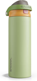 ENCOOL Leakproof Insulated Water Bottle with Straw Dual-Sip Water Bottle Bag-Safe Design for Work, Commute & Gym – Keeps Drinks Cold All Day, 24 oz, Sage Green