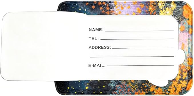 2Pcs Black Cat Pumpkin Luggage Tags, 2.83x4.53 Halloween Suitcase ID Labels with Privacy Cover, Aesthetic Starry Night Bag Tags for Backpacks, Fall Autumn Travel Accessories, Set of 2