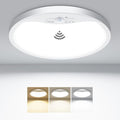 hepside Motion Sensor Ceiling Light Wired, 3000K/4000K/6500K LED Flush Mount Ceiling Light Fixture, 12Inch 24W Motion Sensor Light with Timer for Closet Stair Porch Hallway Pantry,White