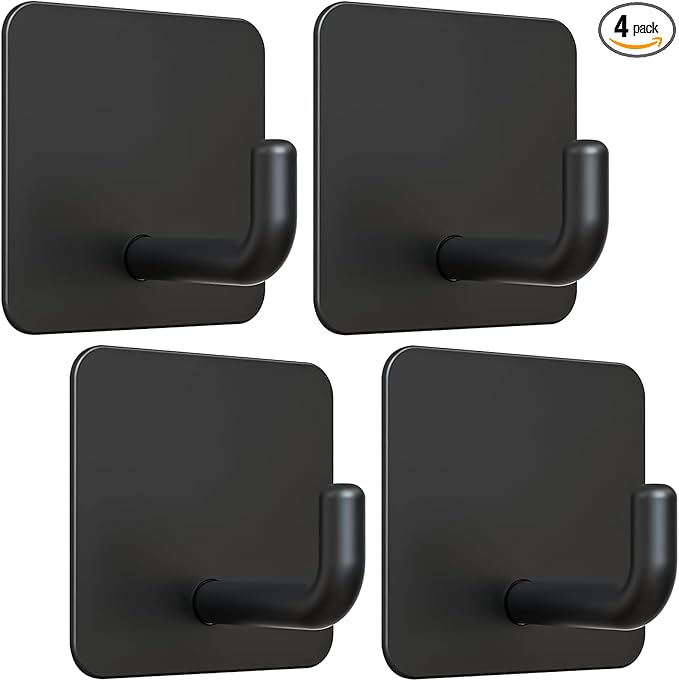 Emergency Fire Blanket Hooks for Fire Blankets, Black - 4 Pack