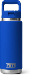 YETI Rambler 26 oz Bottle, Vacuum Insulated, Stainless Steel with Color Matching Straw Cap