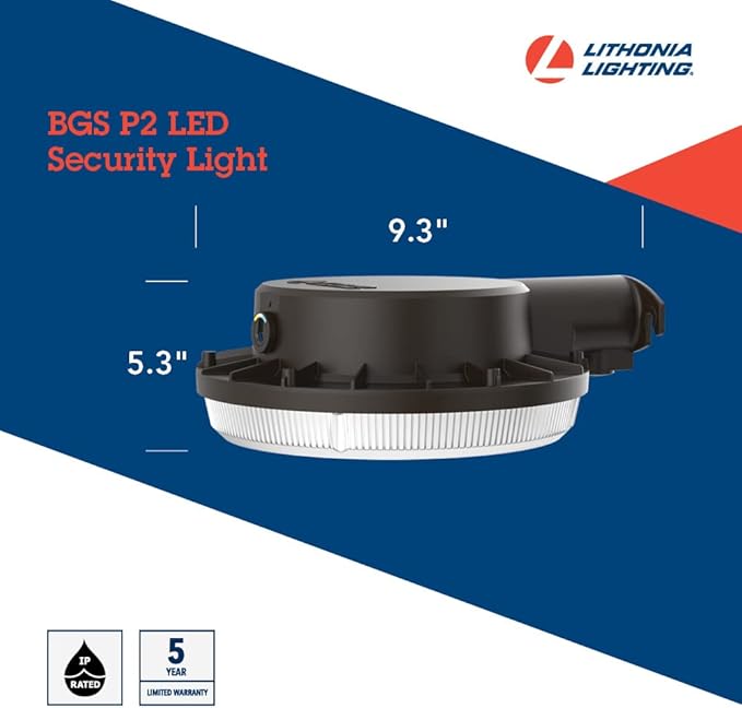 Lithonia Lighting BarnGuard LED Barn Light, Dusk to Dawn Outdoor Lighting with Adjustable Color Temperature, Wall or Pole Mountable Yard Light Fixture, MVOLT, Aluminum, Dark Bronze