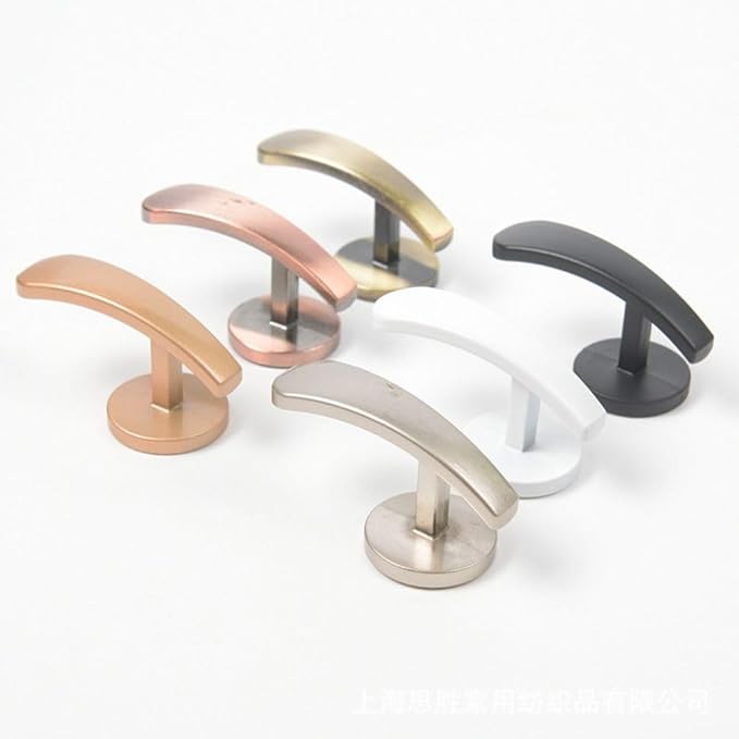 2 Pcs Curtain Tieback Hooks, Multi-Purpose Aluminium Alloy Wall Mounted Hooks Strong Bearing Capacity for Bathroom, Kitchen, Coats, Towel, Hat, Purse, Balcony(White)