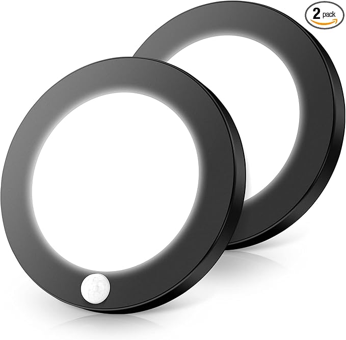2-Pack Motion Sensor LED Ceiling Lights, 15W-100W Equivalent, 1200LM 3 Colors in 1(3000K/4000K/5000K), 7.5inch Black Flush Mount Lighting Fixture for Closet Room, Hallways, Laundry Room, Non-Dimmable