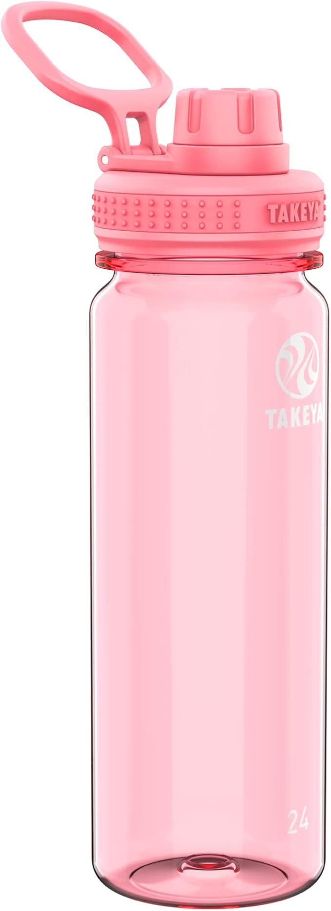 Takeya Tritan Sport Water Bottle with Spout Lid - BPA-Free & Dishwasher-Safe Water Bottle - Reusable Bottle with Lid Handle - Simple Leak-Proof Water Bottle - 24 oz, Flutter Pink