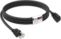 EP 10FT Black Outdoor Extension Cord, 16/3 SJTW Heavy Duty Waterproof, 3 Prong Grounded Plug, 13A 1625W 16AWG, Cold-Resistant Flexible Power Cable for Garden, Home, Christmas Lights