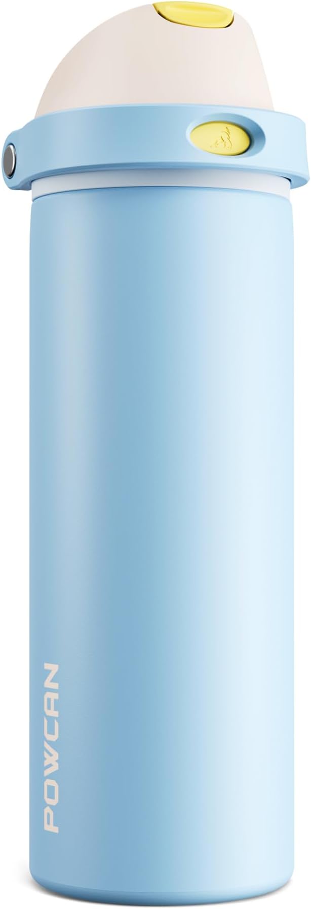 POWCAN 24 oz Metal Water Bottle: 2-in-1 Push-Button Spout & Quick-Flip Straw, Leakproof, Cold 24Hrs, Fits Car Cup Holder, Insulated Cup for Sports, School, Trip, Gift for Women, Girls (Glass Slipper)