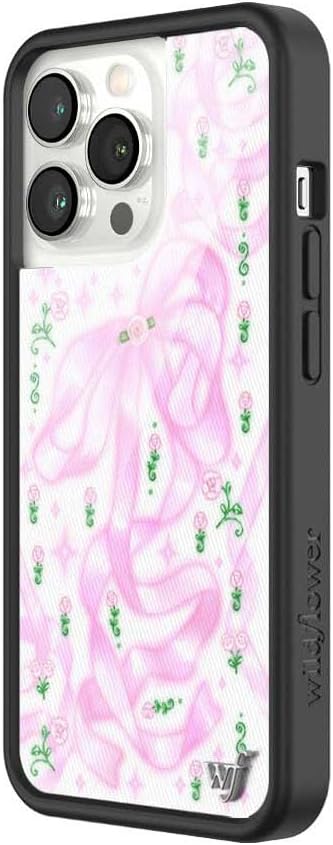Wildflower Cases - Compatible with iPhone 13 Pro | Protective Bumper, 6.5ft Drop Test Certified, Women Owned Small Business | Pink Bow, Floral, Rose, Trendy | Ribbons & Rosettes