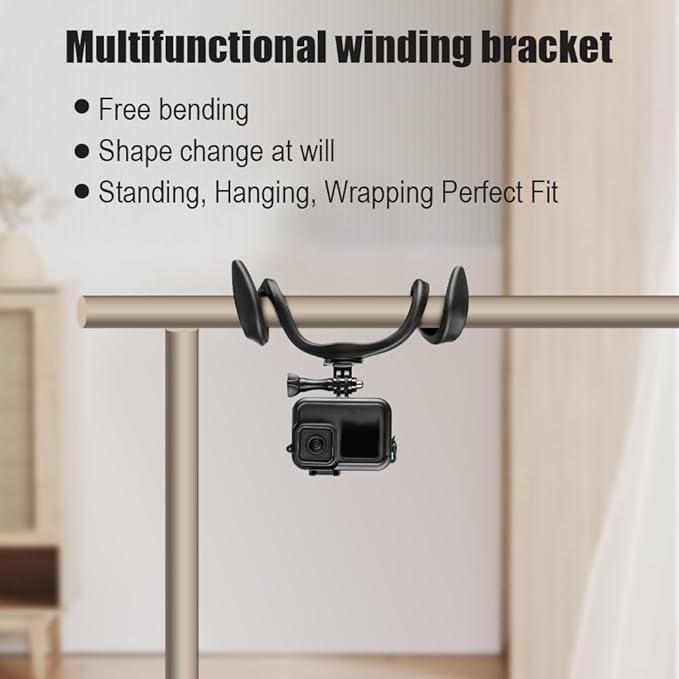 Taisioner U Stroller Phone Holder Wheelchair Accessories Cell Phone Seat Phone Holder for Treadmill Bike Shopping Cart Boat Action Camera Suitable with GoPro Hero 12/11/10/9/8/7/6/5/4 AKASO Insta360