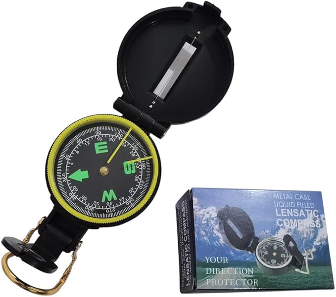 Compass, Hiking Backpacking Compass, Orienteering Camping Navigation Professional Field Map Reading Compass - Best Field Survival Gifts, black