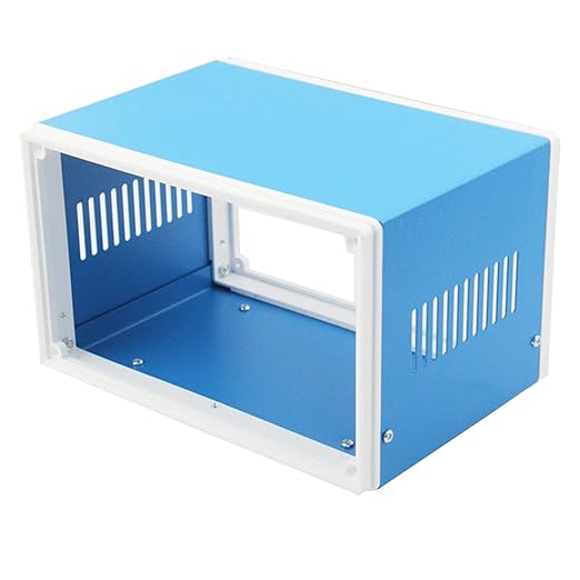 Zulkit Electronic Enclosures Blue Metal Enclosure Project Case DIY Box Junction Case Enclosure Preventive Case (7.1" x 4.3" x 5.1")