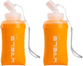 WRELS 350ml/500ml TPU Soft Water Bottles BPA Free Collapsible Soft Flask with Widen Mouth for Running Vest Lightweight Foldable Water Bottle for Running Marathon Trail Hiking