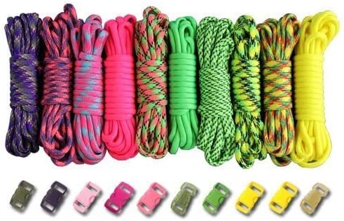 Paracord Planet 550lb Type III Paracord Combo Crafting Kits with Buckles