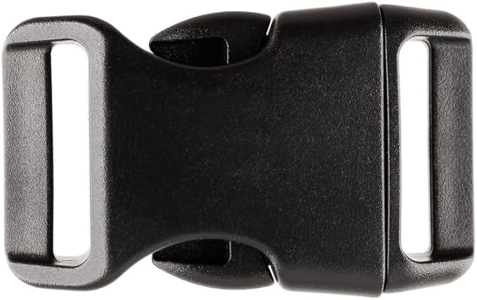 Black Plastic Side Release Buckles for Paracord Bracelets (3/4 Inch, 25 Pack)