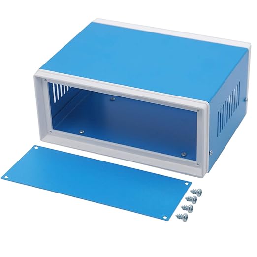 Zulkit Electronic Enclosures Blue Metal Enclosure Project Case DIY Box Junction Case Enclosure Preventive Case 6.7 x 4.3 x 3.1 inch(170 x130x80mm)