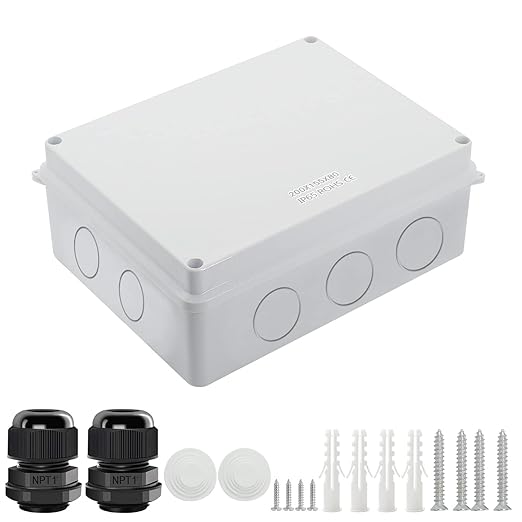 LeMotech Junction Box, Electrical Box IP65 Water Resistant Dustproof ABS Plastic Project Enclosure for Electronics White 7.9 x 6.1 x 3.1 inch