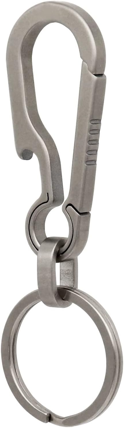 PJYTAC Key Chain Clip Titanium Carabiner Keychain Quick Release Carabiner for Keys Titanium Key Rings Heavy Duty