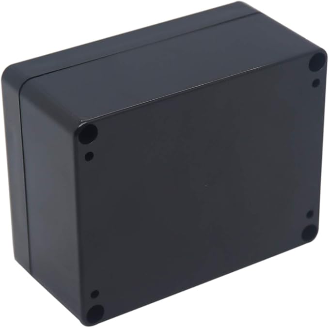 2 Pack Project Box IP65 Waterproof Junction Box ABS Plastic Black Electrical Boxes DIY Electronic Project Case Power Enclosure 4.53"x3.54"x2.17"(115x90x55mm)