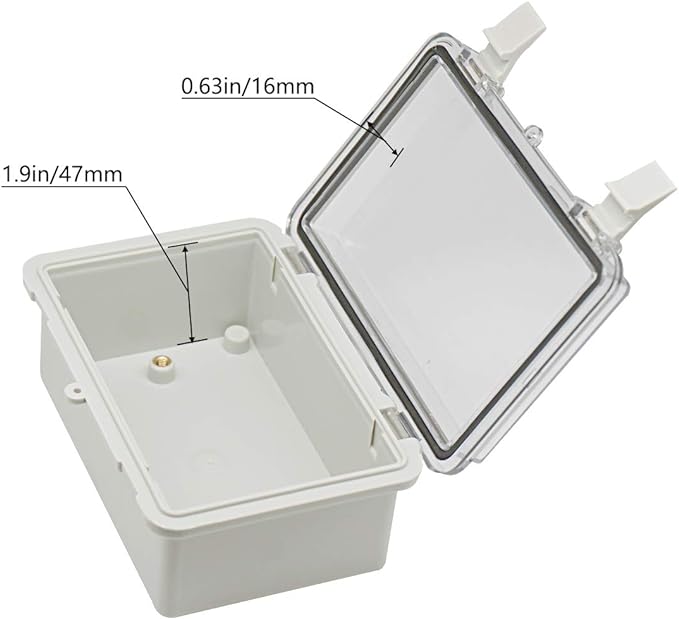 Zulkit 2pcs Junction Box ABS Plastic Dustproof Waterproof IP65 Electrical Boxes Hinged Shell Outdoor Universal Project Enclosure Clear Cover with 2 Cable Glands 5.9 x 3.9 x 2.8 inch (150x100x70 mm)