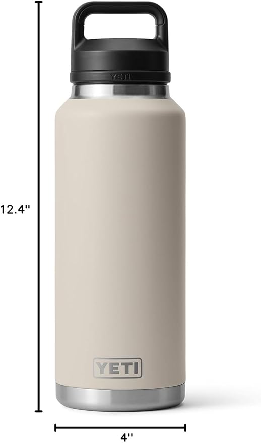 YETI Rambler 46 oz Bottle, Leakproof, Vacuum Insulated, Stainless Steel with Chug Cap, Cape Taupe
