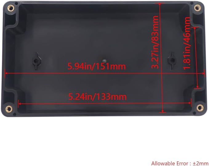 Project Box ABS Black Electrical Boxes IP65 Outdoor Waterproof Box Electronic Junction Box Power Enclosure with Cable Glands for DIY Project 6.22 x 3.54 x 2.36 inch (158x90x60mm)