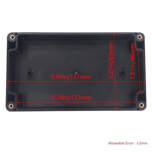 Project Box IP65 Waterproof Junction Box ABS Plastic Black Electrical Boxes DIY Electronic Project Case Power Enclosure 6.22x3.54x2.36 inch (158 x 90 x60 mm)
