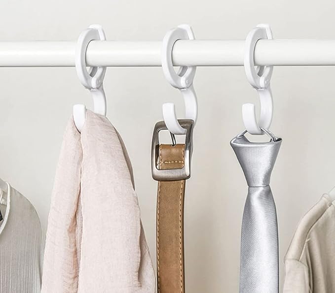 White Hanging Hooks, Multi-Purpose Hanging Hooks Hangers,Table Edge Hook,Hook Clip,Hanging Clips Hook,Windproof Hook, for Home, Office, Workshop, Exhibition(6 PCS, White)