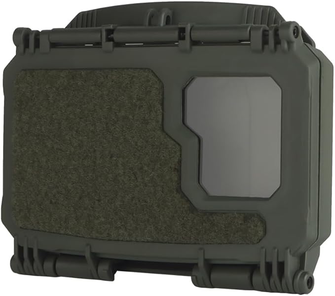 Tactical Phone Case Universal Integrated Phone Clamp MOLLE Holder, Cell Phone Chest Mount with Viewing Window for Map Navigation Airsoft Hunting Vest Plate Carrier Outdoor Hiking